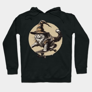 Maine Coon cat wizard skater Hoodie